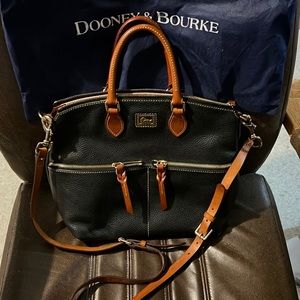 Dooney and Burke Double pocket Dillen Double Pocket Pebble Leather satchel bag